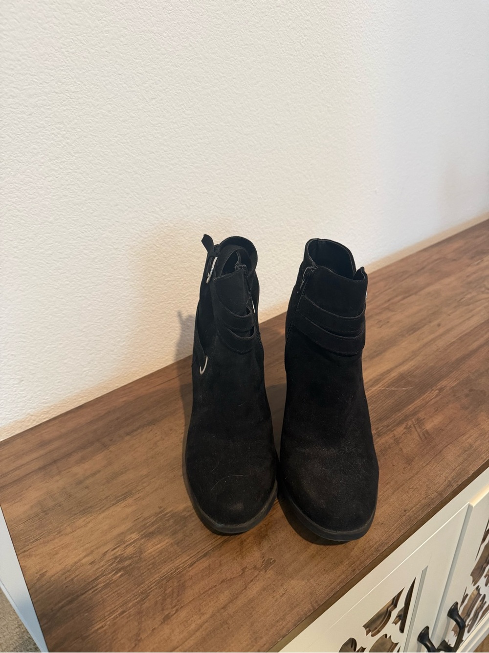 Style & Co. Black Suede Ankle Booties